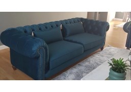 Диван на заказ Chesterfield. Ткань фиолетовый велюр