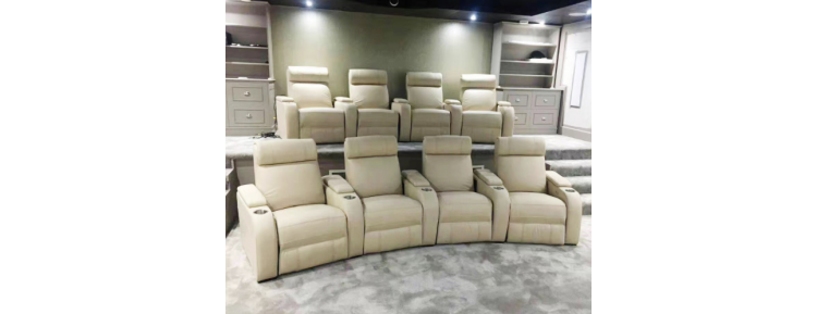 Кресло Реклайнер бежевое с электроприводом (cinema chair)