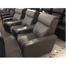 Кресло Реклайнер серое с электроприводом (cinema chair)