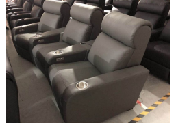 Кресло Реклайнер серое с электроприводом (cinema chair)