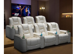 Кресло Реклайнер белое с электроприводом (cinema chair)