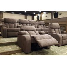 Кресло Реклайнер коричневое с электроприводом (cinema chair)