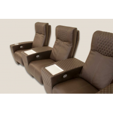 Кресло Реклайнер коричневое с электроприводом (cinema chair)
